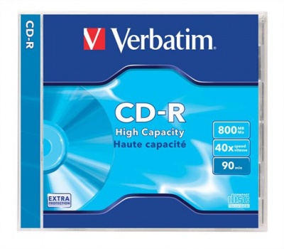 CD-R lemez, 800MB, 90min, 40x, 1 db, normál tok, VERBATIM